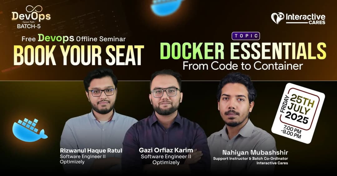 ফ্রি অফলাইন সেমিনার: Docker Essentials - From Code to Container!