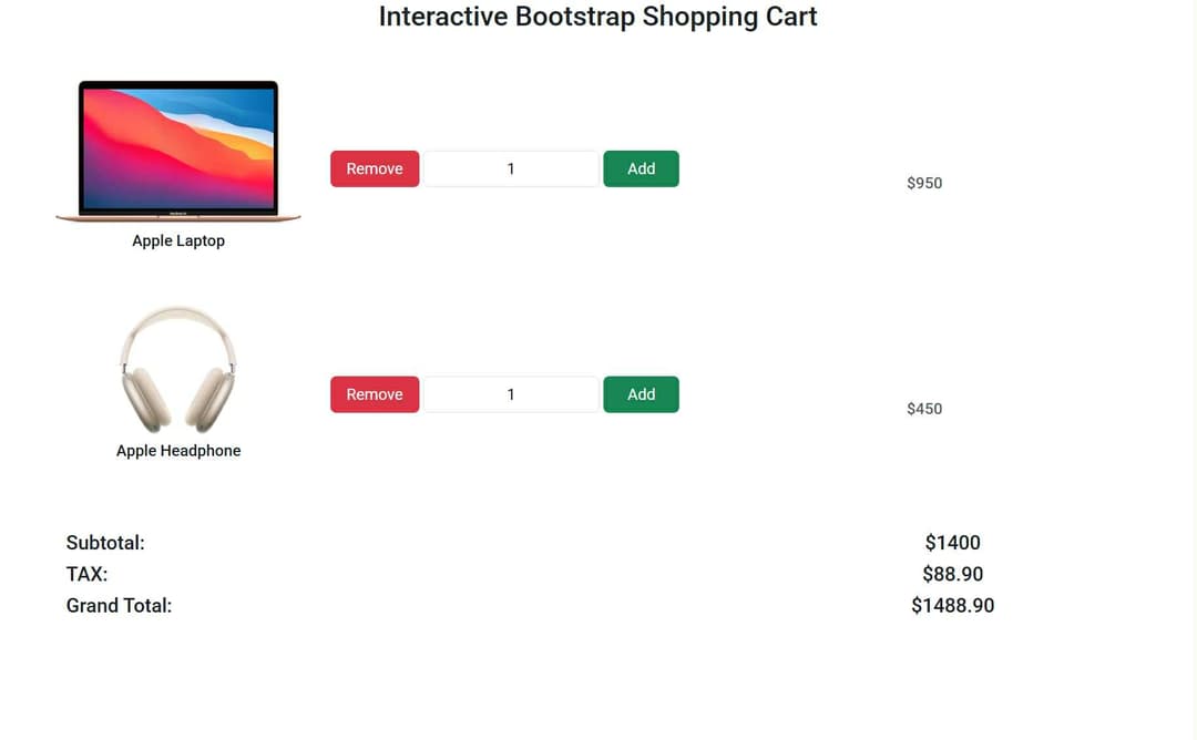 Project 3: Interactive Shopping Cart