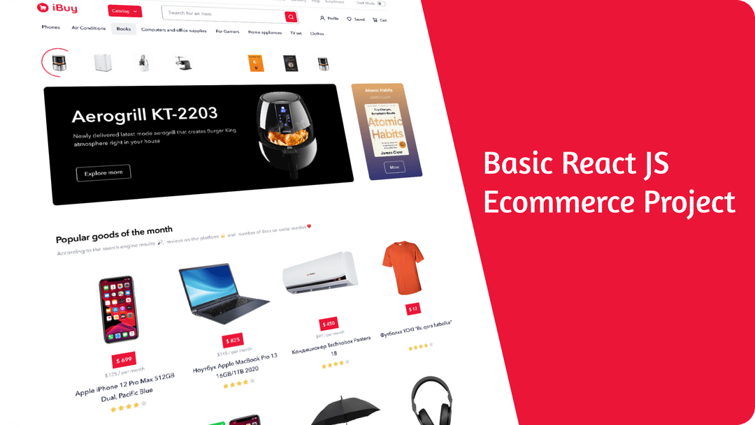 Create an E-Commerce Landing Page using Basic React JS