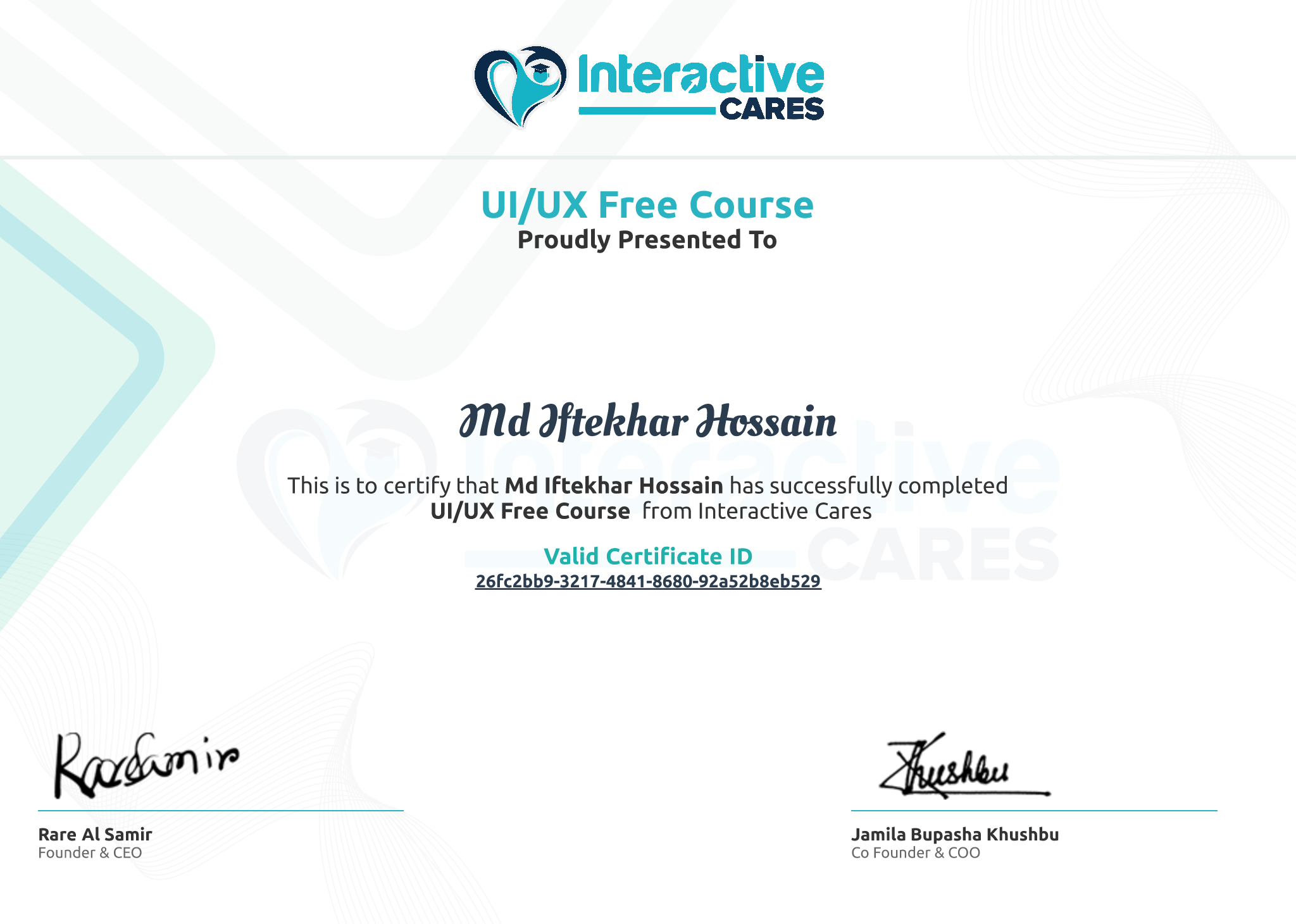 Certificate Preview