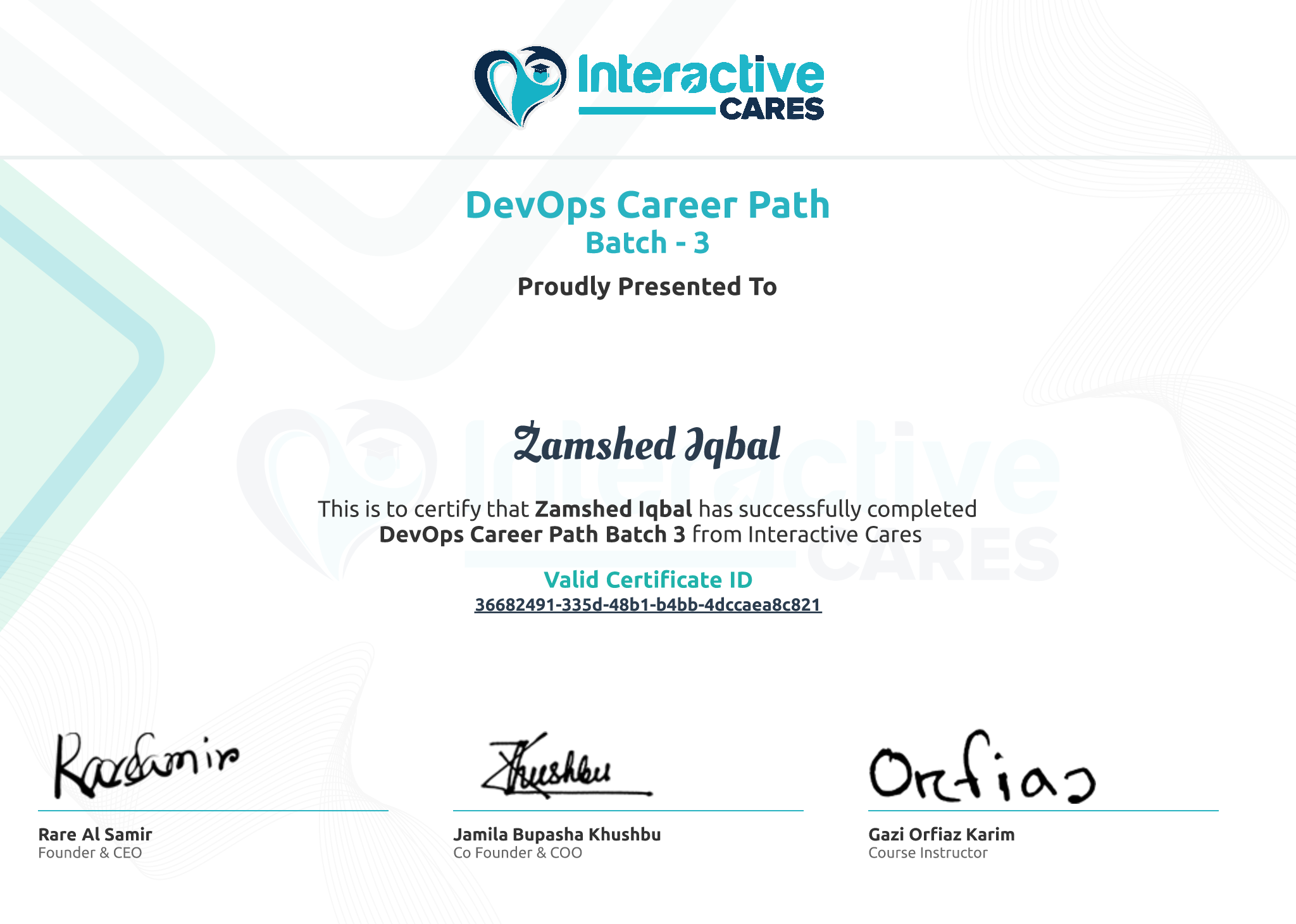Certificate Preview