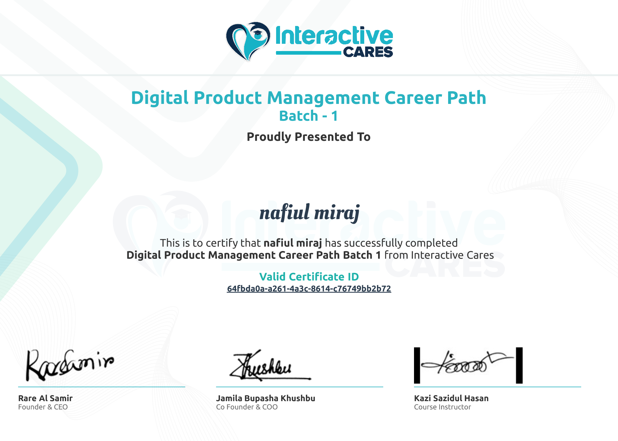 Certificate Preview