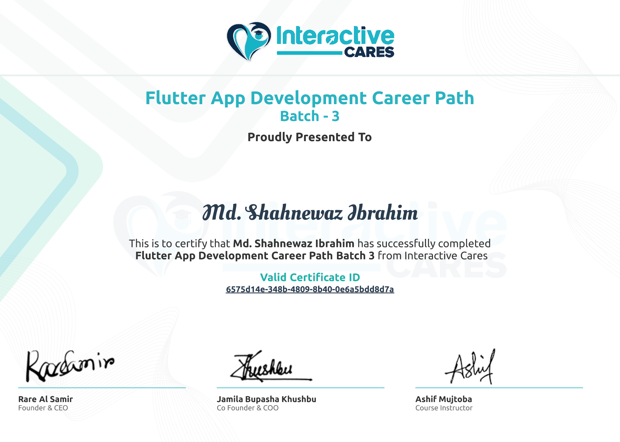 Certificate Preview