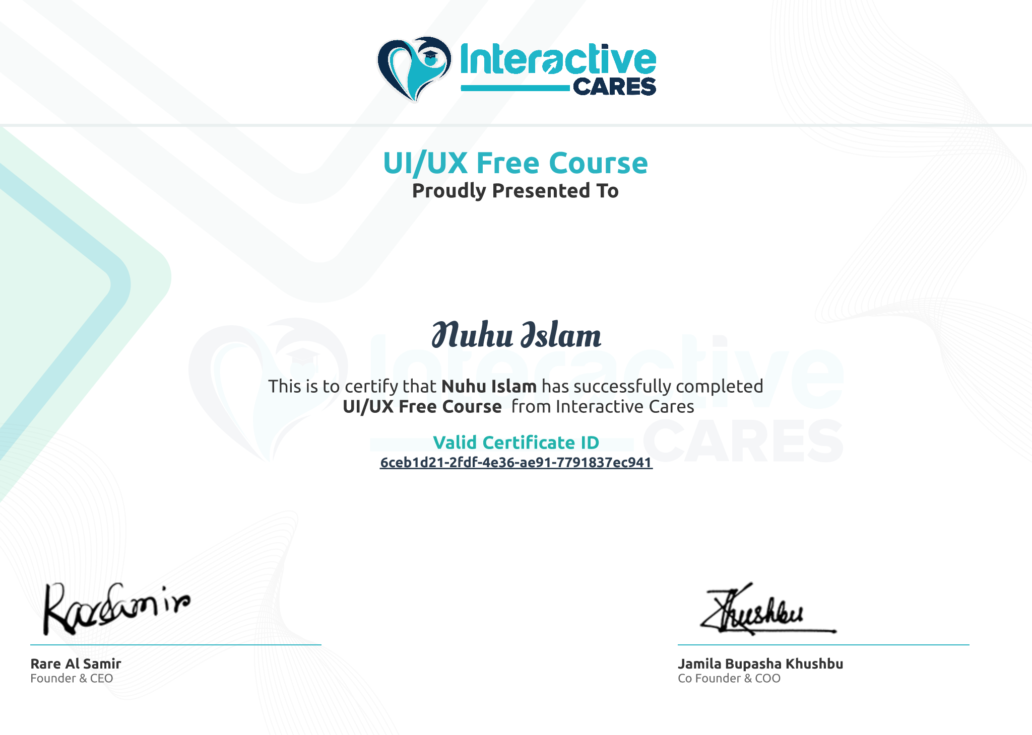 Certificate Preview