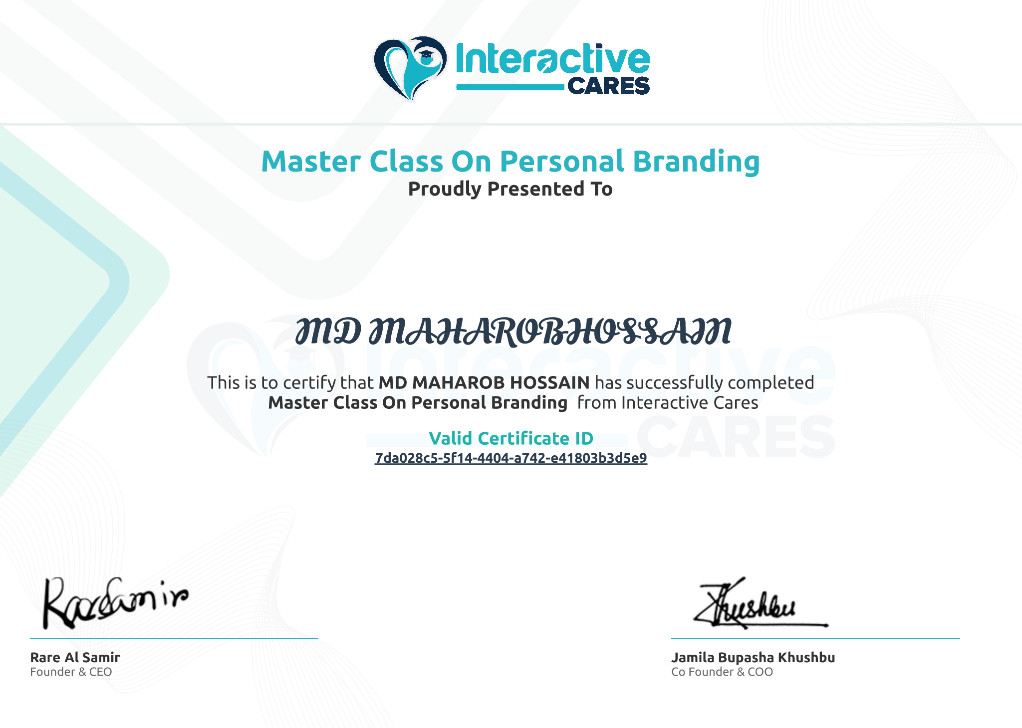 Certificate Preview