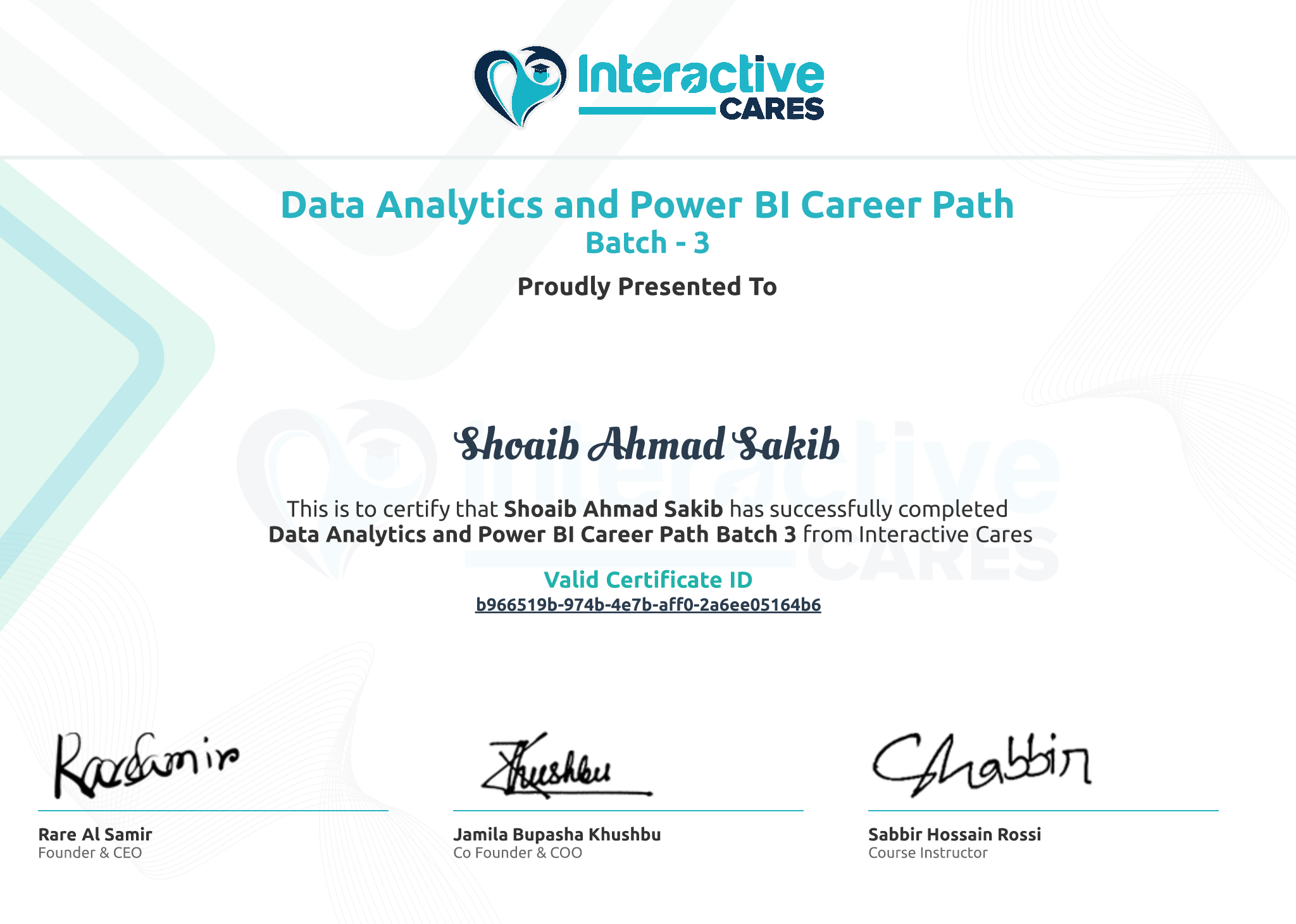 Certificate Preview