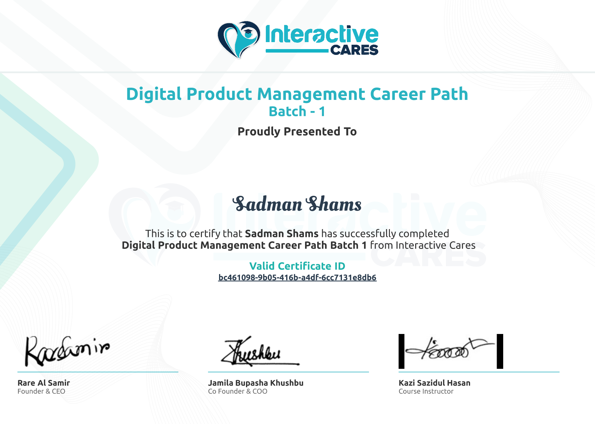 Certificate Preview